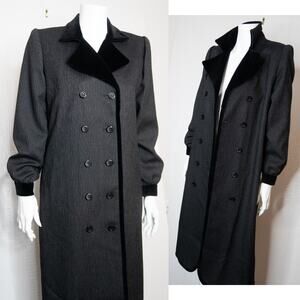GIVENCHY NOUVELLE BOUTIQUE Vintage '80s Wool Double Breast Pinstripe Overcoat 36